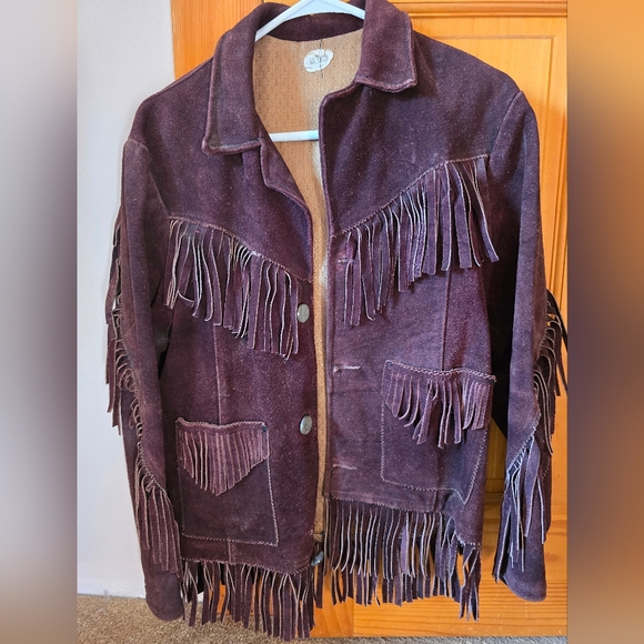 Vintage Brown Leather Fringe Jacket - Picture 2 of 9